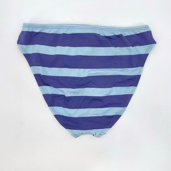 Ralph Lauren Sport Blue Aqua Y2K Wide Stripe Bikini Bottoms Coastal Pool Size 10 - Picture 2 of 13